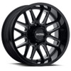 20" Ultra 231BM Butcher 20x10 8x6.5 Gloss Black Milled Accents Wheel -25mm Rim