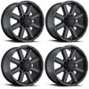 Set 4 18" Ultra 195SB Crusher Satin Black 18x8.5 Wheels 8x6.5 12mm Truck Rims