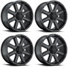 Set 4 15" Ultra 195SB Crusher Satin Black 15x8 Wheels 5x4.5 -19mm Truck SUV Rims