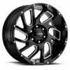 20" Ultra 221BM Carnage 20x9 6x5.5 Gloss Black CNC Milled Accents Wheel 18mm Rim