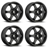 Set 4 17" Focal 421B X Satin Black 17x7.5 Wheels 4x100 4x4.5 42mm Rims