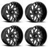 Set 4 Fuel UTV D741 Runner 15x7 4x137 Gloss Black Milled Wheels 15" 10mm Rims