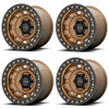 Set 4 KMC KM236 Tank Beadlock 17x9 6x5.5 Matte Bronze Wheels 17" -15mm Rims