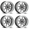 Set 4 17" Konig 105M Countergram Hyper Chrome Machined Lip 17x8 Wheels 5x4.5 38mm