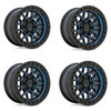Set 4 20" KMC KM549 Grs 20x9 6x5.5 Midnight Blue With Gloss Black Wheels 18mm