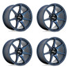 Set 4 Motegi MR154 Battle 17x8 5x100 Midnight Blue Wheels 17" 30mm Rims