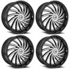 Set 4 28" Azara AZA-508 Gloss Black & Machined Wheels 28x9.5 6x135 6x5.5 25mm