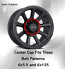 Vision Wheel 353 Turbine C353MB-6V Matte Black Center Cap 6 Lug Fit 6x5.5 6x135