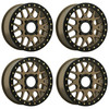 Set 4 KMC Powersports Ks235 Grenade Beadlock 15x7 4x156 Bronze Wheels 15" 10mm