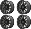 Set 4 17" KMC KM547 Carnage 17x9 6x5.5 Satin Black With Gray Tint Wheels -12mm