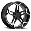 Set 4 Petrol P1A 19x8 5x4.25 Gloss Black W/ Machined Cut Face Wheels 19" 40mm