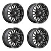 Set 4 22" Fuel D795 Arc 22x12 8x6.5 Gloss Black Milled Wheels -44mm Lifted Rims