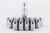 23 Set 1/2" 6 Spline Chrome Tuner Lug Nuts 1.4" Tall w/ Key Epoch Lugs 1/2-20