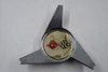 Blank Chrome Metal w/ Black & Red Logo Flags Wheel Center Cap Hub Cap 3BARSPIN/5.75 5.75" Tri Bar Spinner