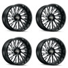 Set 4 20" Cali Off-Road Purge 20x10 Gloss Black Milled Spokes 8x170 Wheels -25mm