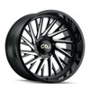 Set 4 20" Cali Off-Road Purge 20x10 Gloss Black Milled Spokes 8x170 Wheels -25mm
