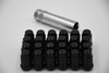 Set 24 12mm x 1.5 Spline Black Lug Nuts with Key 6 Point Conical Seat M12x1.5