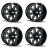 Set 4 18" Ion 141 18x9 Satin Black 6x135 6x5.5 Wheel 18mm For Cadillac Chevy GMC