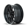 Set 4 22" Ridler 650 22x9.5 Matte Black Polished Lip 5x120 Wheels 18mm Rims