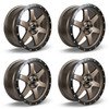 Set 4 17" RTX Dakar Satin Bronze Black Edge Lip 17x8 Wheels 5x4.5 (5x114.3) 35mm Rims