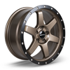 Set 4 17" RTX Dakar Satin Bronze Black Edge Lip 17x8 Wheels 5x4.5 (5x114.3) 35mm Rims