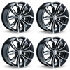 Set 4 20" RTX Black Widow Black Machined Wheels 20x9 5x5 35mm For Jeep Rims