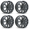 Set 4 19" RTX Black Widow Black Machined Grey Wheels 19x8.5 5x4.5 38mm Rims Set 4 19" RTX Black Widow Black Machined Grey Wheels 19x8.5 5x4.5 38mm Rims