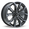 Set 4 18" RTX Black Widow Black Machined Grey Wheels 18x8 5x108 40mm Rims