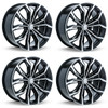 Set 4 17" RTX Black Widow Black Machined 17x7.5 Wheels 5x4.25 (5x108) 40mm Rims