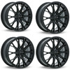 Set 4 16" RTX Concorde Satin Black Wheels 16x7 5x112 40mm Rims