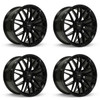 Set 4 18" RTX SW20 Gloss Black Wheels 18x8.5 5x4.5 45mm Truck Suv Rims