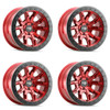 Set 4 17" Dirty Life Dt-1 17x9 Crimson Candy Red 5x5 Wheels -38mm For Jeep Rims