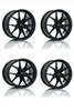 Set 4 20" RTX Slick Gloss Black Wheels 20x9 5x4.5 38mm Truck Suv Rims