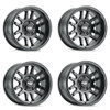 Set 4 17" Dirty Life Canyon 17x9 Matte Black 6x135 Wheels 0mm For Ford Lincoln