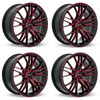 Set 4 16" RTX Vertex Black Machined Red Wheels 16x7 5x4.5 40mm Truck Suv Rims