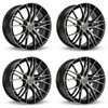 Set 4 16" RTX Vertex Black Machined Wheels 16x7 5x4.5 40mm Truck Suv Rims