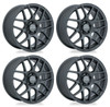 Set 4 16" RTX Envy Matte Gunmetal Wheels 16x6.5 5x4.5 38mm Truck Suv Rims