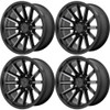 Set 4 XD XD855 Luxe 20x9 6x120 Black Machined With Gray Tint Wheels 20" 18mm