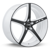 Set 4 20" RTX Illusion White and Black Wheels 20x8.5 5x4.5 45mm Truck Suv Rims