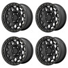 Set 4 KMC KM545 Trek 17x8 5x4.25 Satin Black Wheels 17" 38mm Rims For Dodge