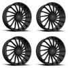 Set 4 Asanti Black ABL-18 Matar 20x8.5 5x112 5x120 Gloss Black Wheels 20" 30mm
