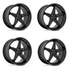 Set 4 TSW Launch 20x10 5x4.5 Matte Black Gloss Black Lip Wheels 20" 40mm Rims
