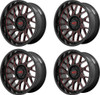 Set 4 Moto Metal MO805 22x10 6x135 Gloss Black Milled Red Tint Wheels 22" -18mm