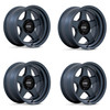 Set 4 KMC KM728 Lobo 17x8.5 6x120 Metallic Blue Wheels 17" 18mm Rims