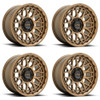 Set 4 KMC KM722 Technic 18x9 5x5 Matte Bronze Wheels 18" 0mm Rims