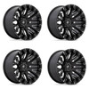 Set 4 Fuel D828 Quake 20x9 5x5.5 Gloss Black Milled Wheels 20" 1mm Rims
