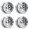 Set 4 22" Cali Off-Road Invader 22x12 Chrome 8x6.5 Wheels -51mm Lifted Rims