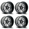 Set 4 24" Cali Off-Road Auburn 24x14 Black Milled 6x135 Wheels -76mm Lifted Rims