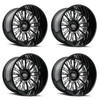 Set 4 24" Cali Off-Road Vertex 24x14 Black Milled 6x5.5 Wheels -76mm Lifted Rims