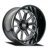 Set 4 24" Cali Off-Road Auburn 24x14 Black Milled 8x170 Wheels -76mm Lifted Rims